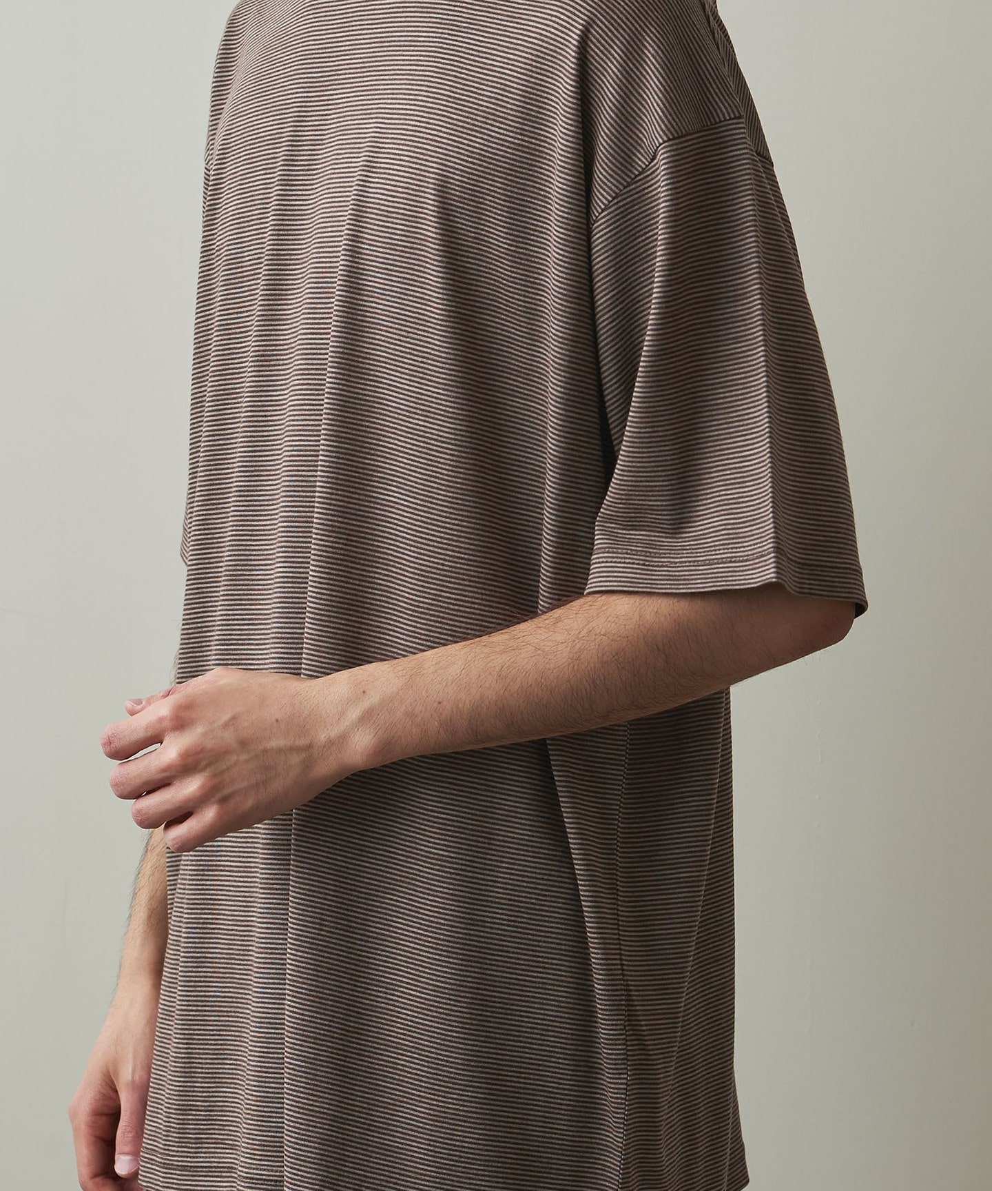 Steven Alan＞ WOOL BORDER SHORT SLEEVE TEE -LOOSE/T恤日本製