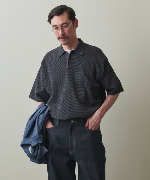 ＜Steven Alan＞ 60高捻棉短袖針織POLO襯衫 LOOSE