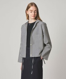 ＜Steven Alan＞棉銅氨纖維條紋連帽襯衫 日本製