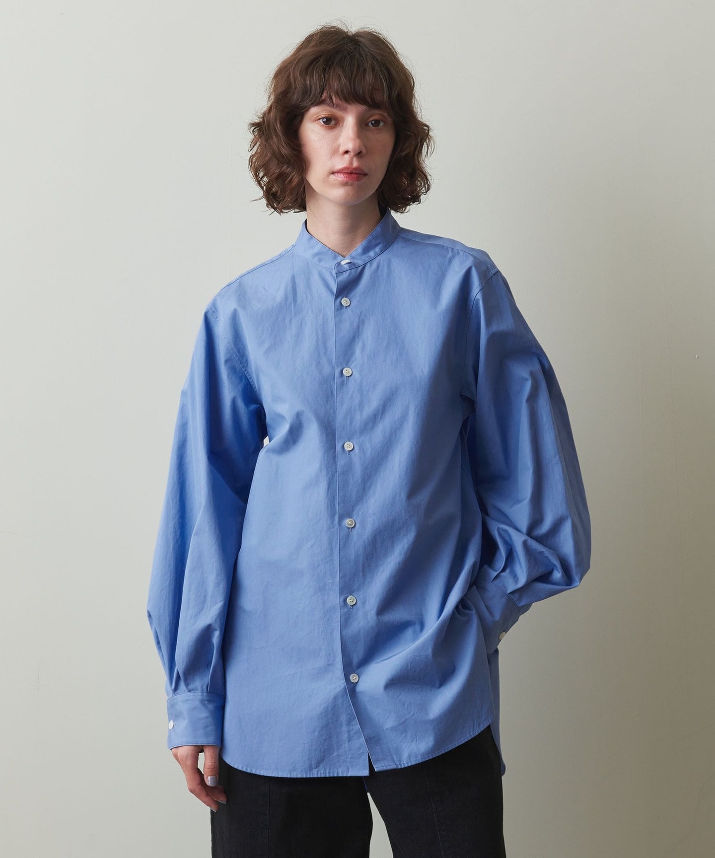 Steven Alan＞COTTON STAND COLLAR SHIRT/襯衫日本製｜STEVEN