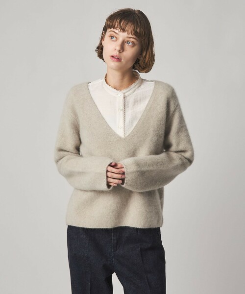 ＜Steven Alan＞澳洲羊毛混紡V領針織衫