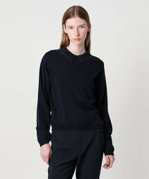 ＜Steven Alan＞棉喀什米爾羊毛荷葉POLO針織