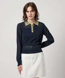 ＜Steven Alan＞滾邊POLO針織