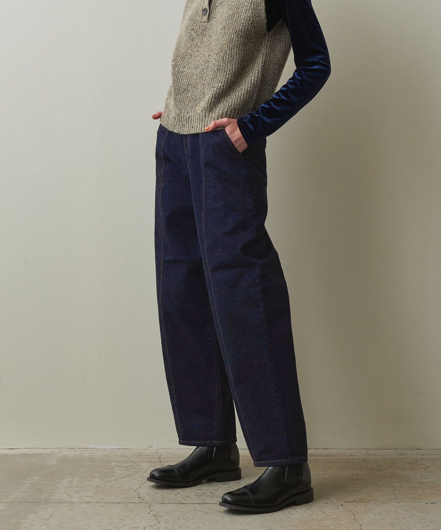 12OZ DENIM WIDE TAPERED PANTS-