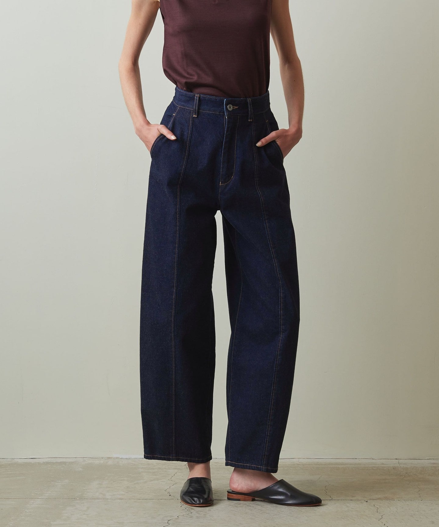 Steven Alan＞12OZ DENIM WIDE TAPERED PANTS/牛仔褲日本製｜STEVEN