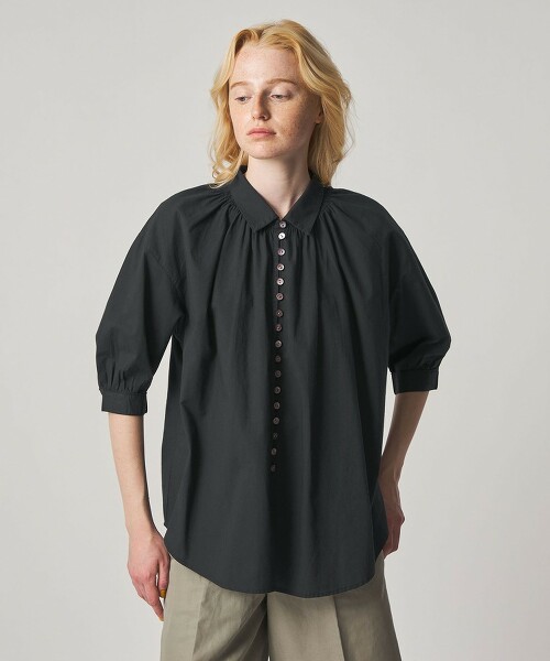 ＜Steven Alan＞棉府綢抓皺罩衫