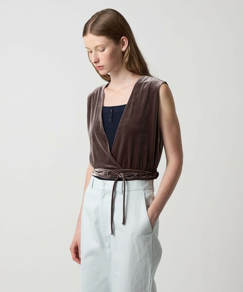 ＜Steven Alan＞天鵝絨前交叉背心 日本製
