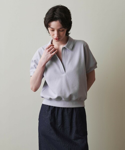 ＜Steven Alan＞毛圈紗布瓦楞開襟領上衣