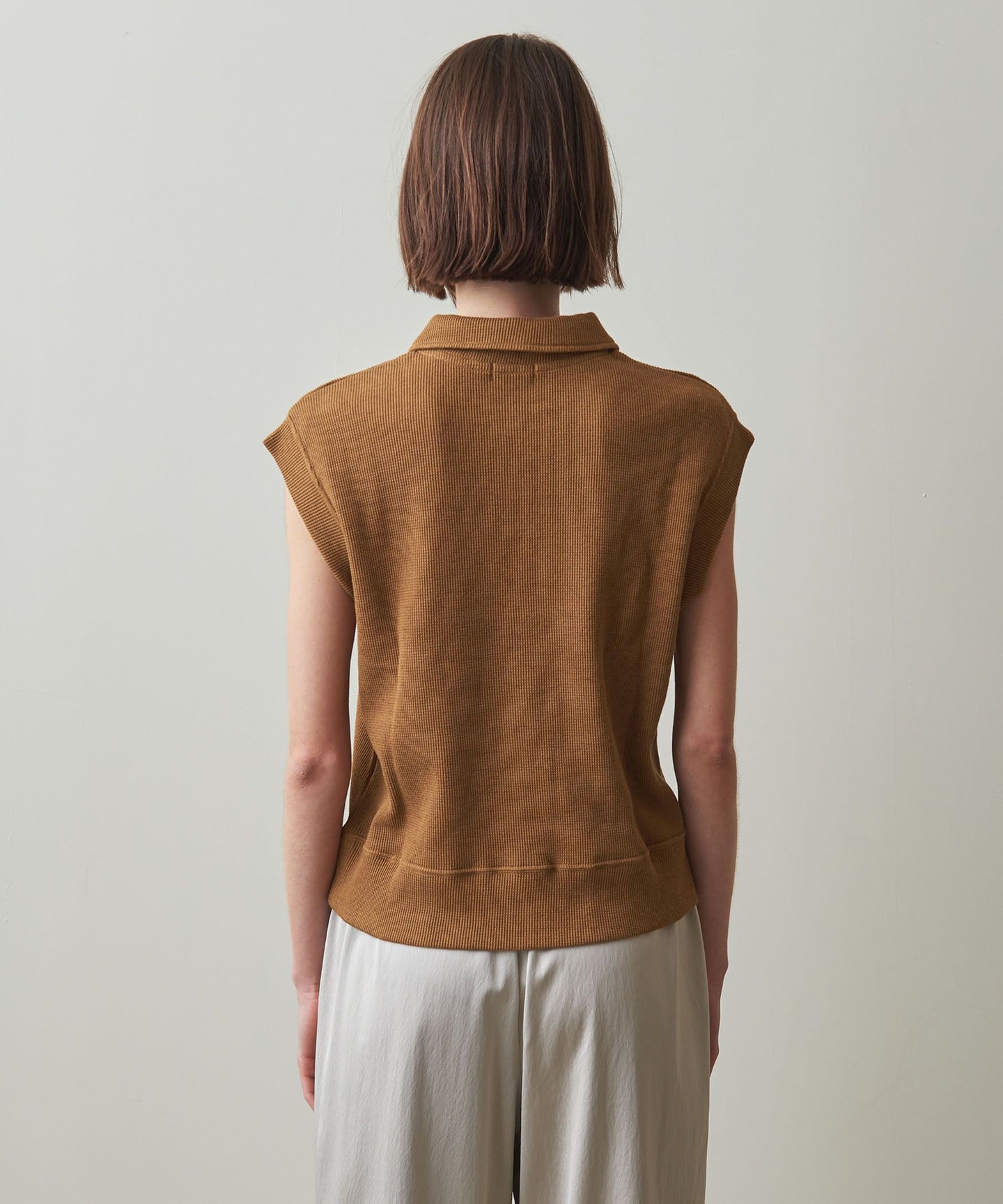 Steven Alan＞WAFFLE NO SLEEVE PULLOVER/T恤日本製｜STEVEN ALAN