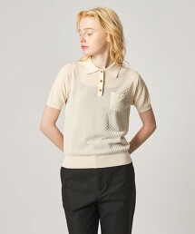 ＜Steven Alan＞方形緹花POLO針織