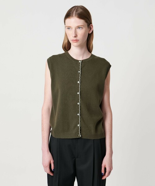 <Steven Alan>棉喀什米爾羊毛荷葉針織背心