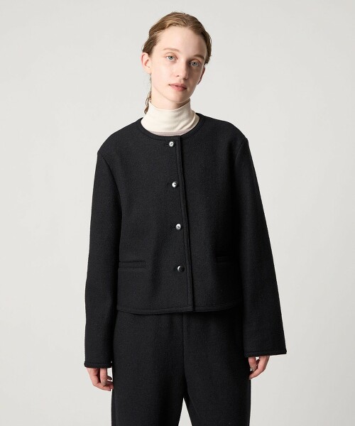 <Steven Alan>毛絨刷毛無領外套 日本製