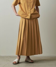 ＜Steven Alan＞COTTON CHAMBRAY PLEATED LONG SKIRT/裙子 日本製