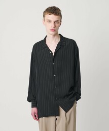 ＜monkey time＞銅氨纖維條紋襯衫