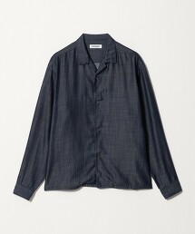 天絲丹寧短版開領襯衫