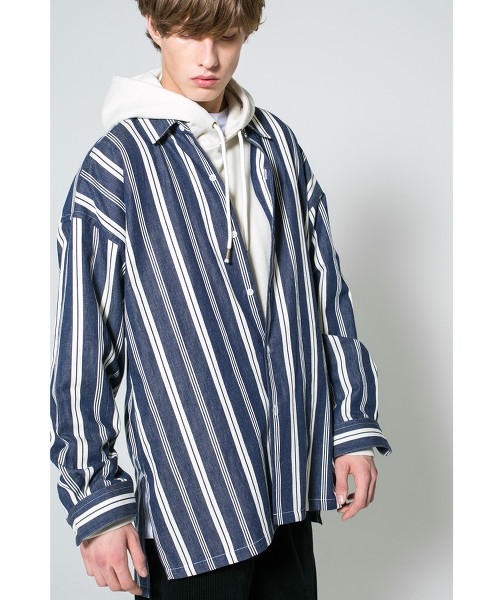 <monkey time> RANDOM STRIPE LONG SHIRT/襯衫