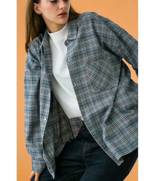 <monkey time> VTG CHECK WIDE SHIRT/寬版襯衫
