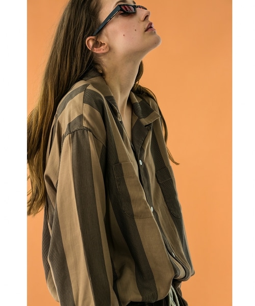 <monkey time> STRIPE PRINT OPEN SHIRT/襯衫
