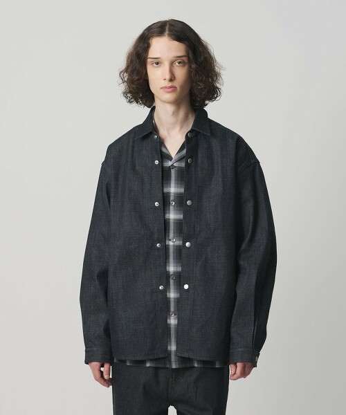 ＜monkey time＞硬挺牛仔CPO襯衫