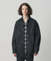 ＜monkey time＞硬挺牛仔CPO襯衫