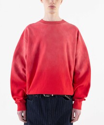 ＜monkey time＞褪色魚鱗布圓領衛衣