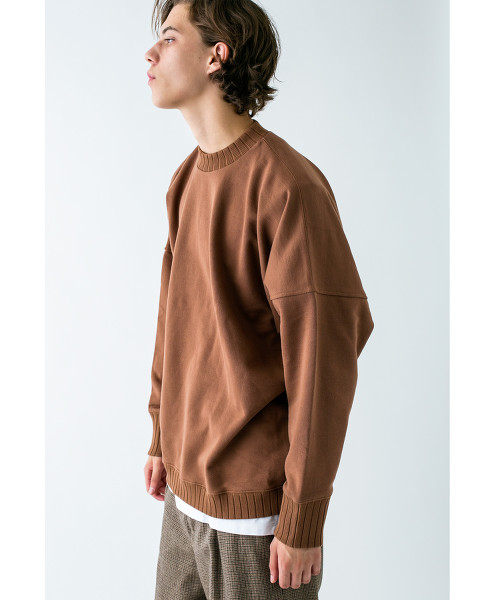 <monkey time> URAKE DOLEMAN WIDE RIB MOCK SWEAT/衛衣