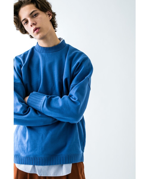 <monkey time> URAKE DOLEMAN WIDE RIB MOCK SWEAT/衛衣