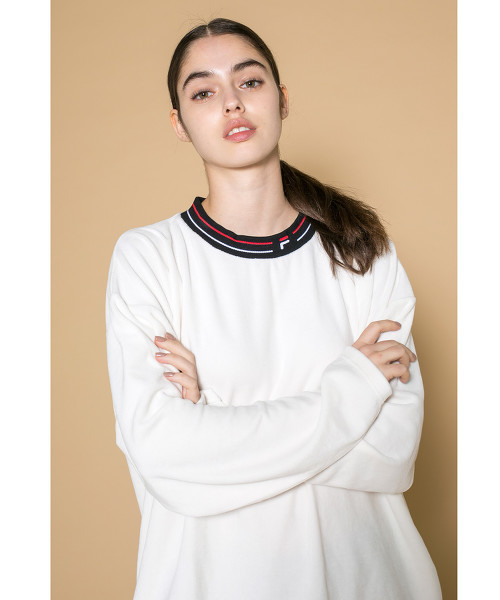 <FILA × monkey time> VELOUR MOCK LS/微高領T恤