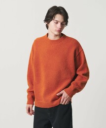 <monkey time>羊毛尼龍圈圈紗毛線圓領針織