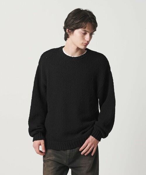 <monkey time>棉竹節紗圓領針織