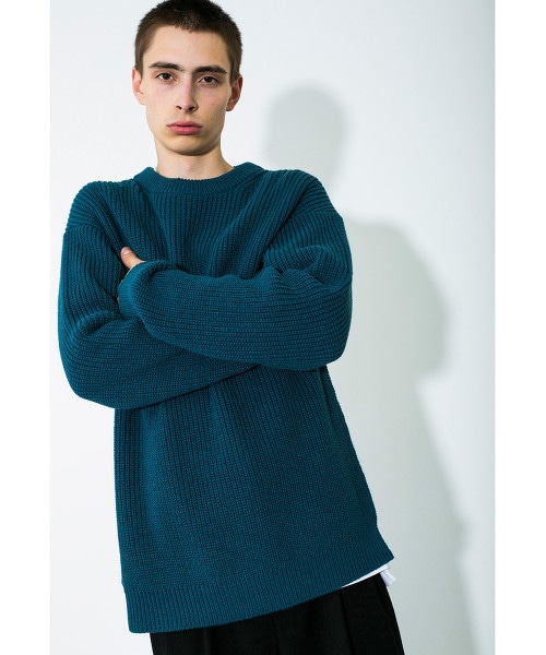 <monkey time> PE AZE SIDE ZIP CREWNECK KNIT/針織毛衣