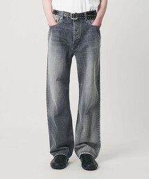 ＜monkey time＞手工貓鬚牛仔寬褲