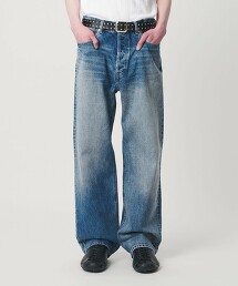 ＜monkey time＞手工貓鬚牛仔寬褲