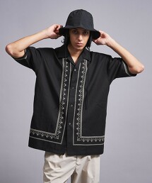 ＜monkey time＞ TWILL EMBROIDERY OPEN SHIRT/襯衫