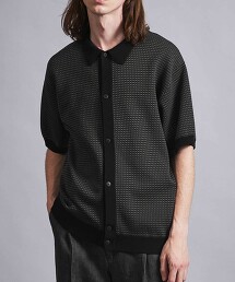 ＜monkey time＞ COTTON JACQUARD KNIT SHORT SLEEVE SHIRT/緹花針織短袖襯衫
