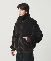 ＜monkey time＞仿皮草軍裝短外套