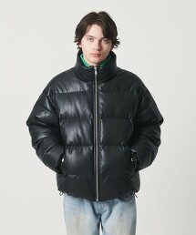 ＜monkey time＞仿皮革羽絨外套