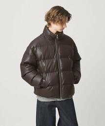 ＜monkey time＞仿皮革羽絨外套