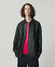 ＜monkey time＞仿皮革工裝外套