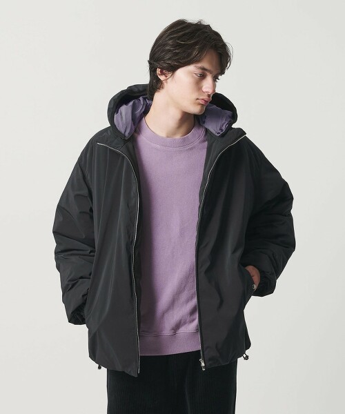 ＜monkey time＞防潑水 鋪棉斜紋層次連帽外套