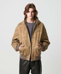 ＜monkey time＞印染印花拉鍊連帽外套 