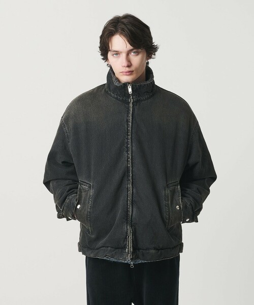 ＜monkey time＞毛絨刷毛牛仔外套