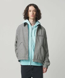 格紋拉鍊工作外套