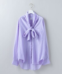 ＜6(ROKU)＞NYLON SILK TIE SHIRT/襯衫 日本製