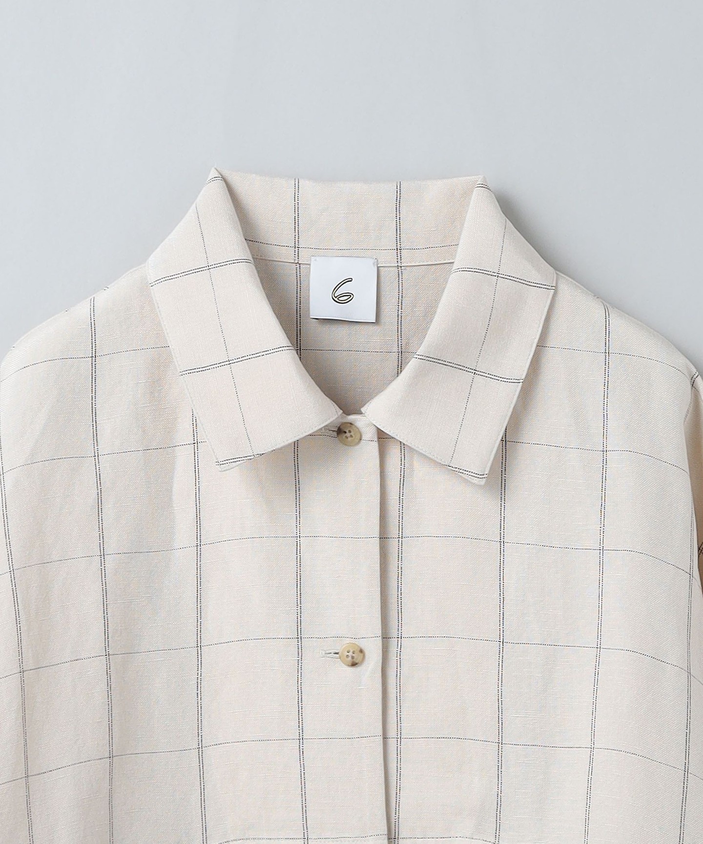 6(ROKU)＞ASA RAYON SILK CHECK SHIRT/襯衫｜6｜UNITED ARROWS LTD