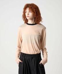 ＜6(ROKU)＞棉尼龍透膚墊肩上衣 日本製