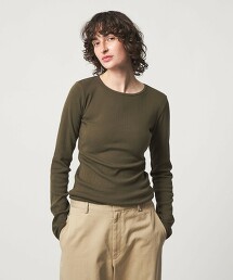 ＜6(ROKU)＞紋理網眼長袖上衣 日本製