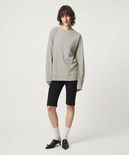 ＜6(ROKU)＞棉橫條紋船領上衣 日本製