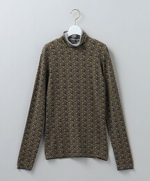 ＜6(ROKU)＞PRINT TURTLE NECK PULLOVER/復古印花T恤 日本製