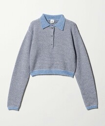 ＜6(ROKU)＞羊駝羊毛尼龍混紡POLO針織